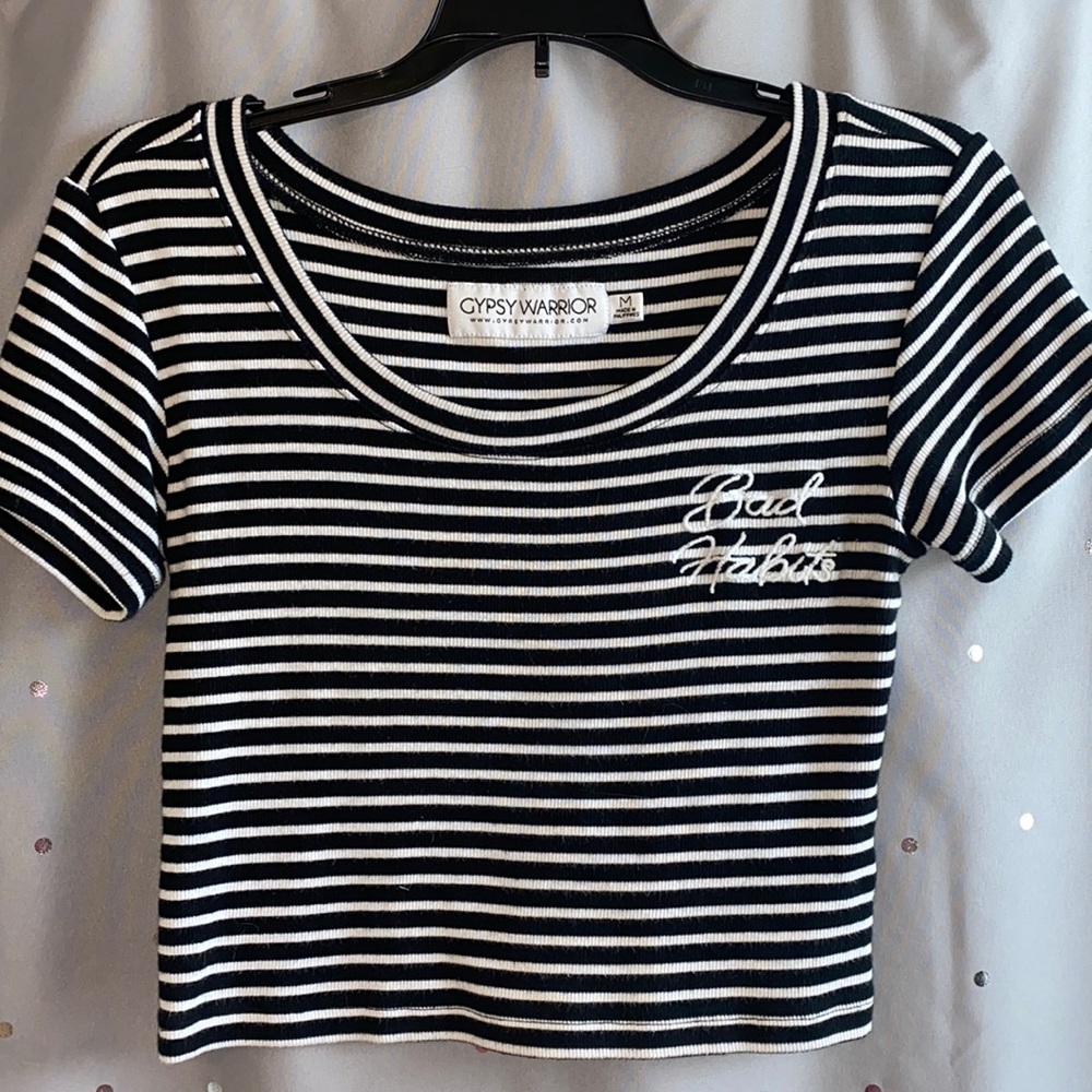 Cropped “Bad Habits” Designer T-Shirt